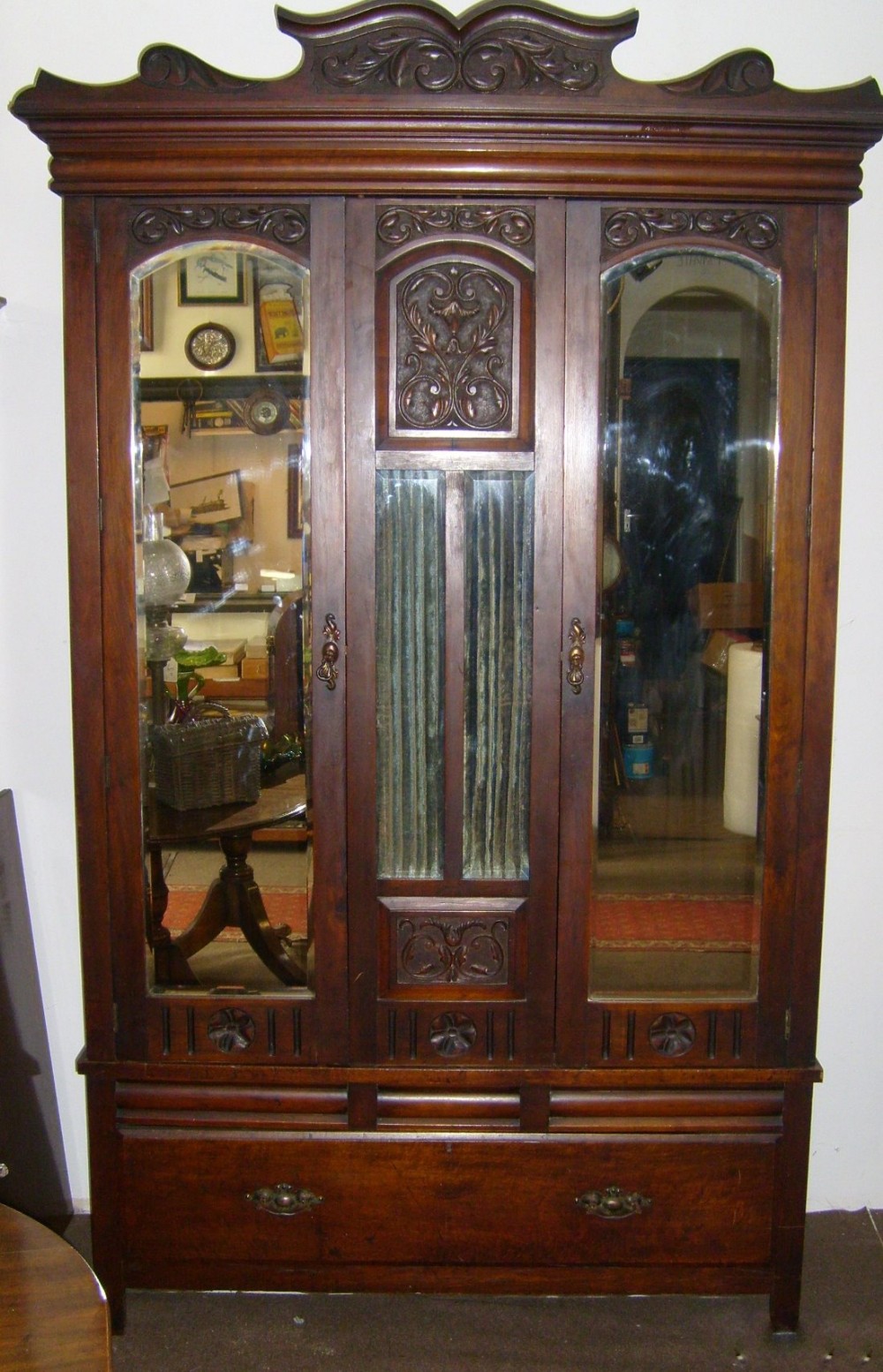 Edwardian walnut wardrobe 