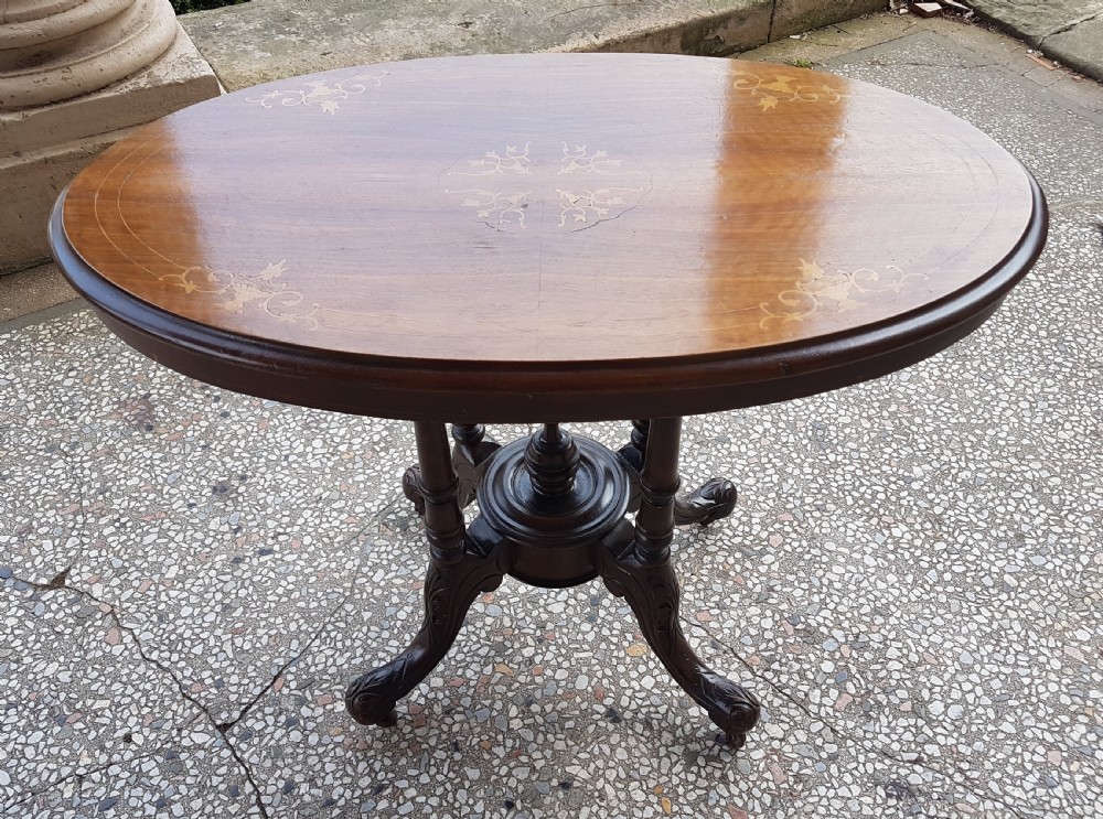 ANTIQUE  WALNUT  INLAID TABLE  View II