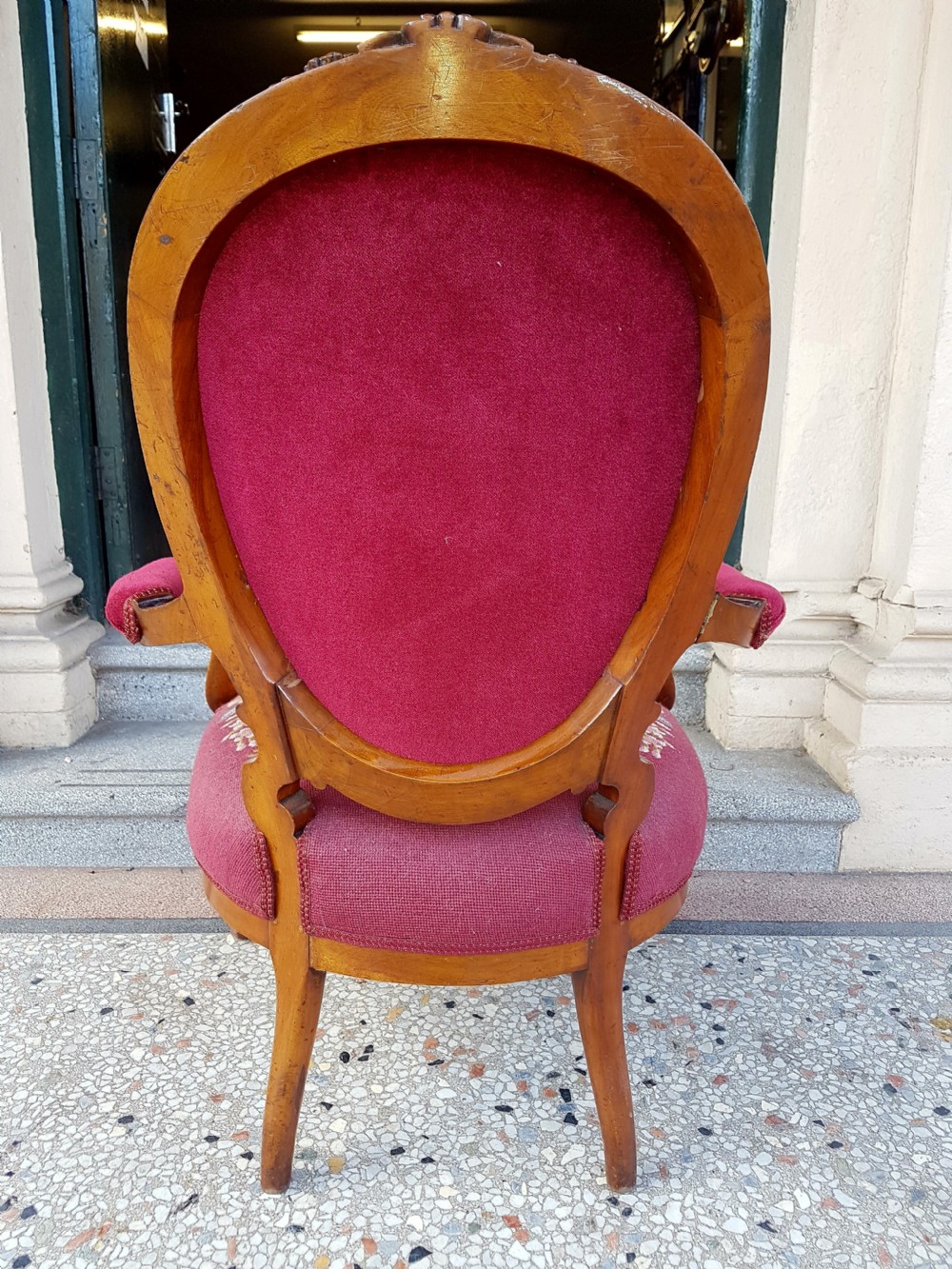 ANTIQUE  WALNUT ARM CHAIR View III