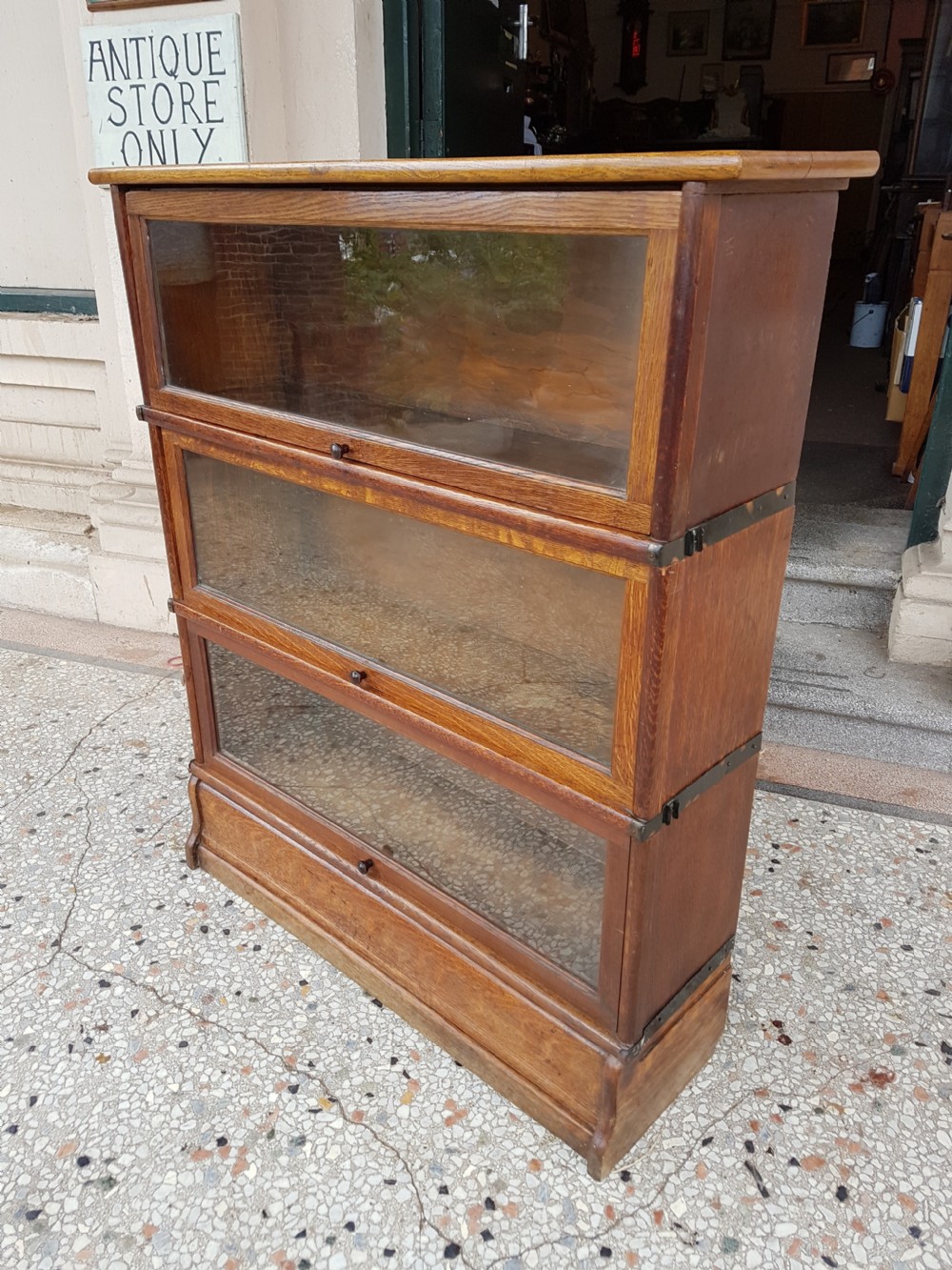 ANTIQUE OAK  STACKING   GLOBE WERNICKE BOOKCASE  View II