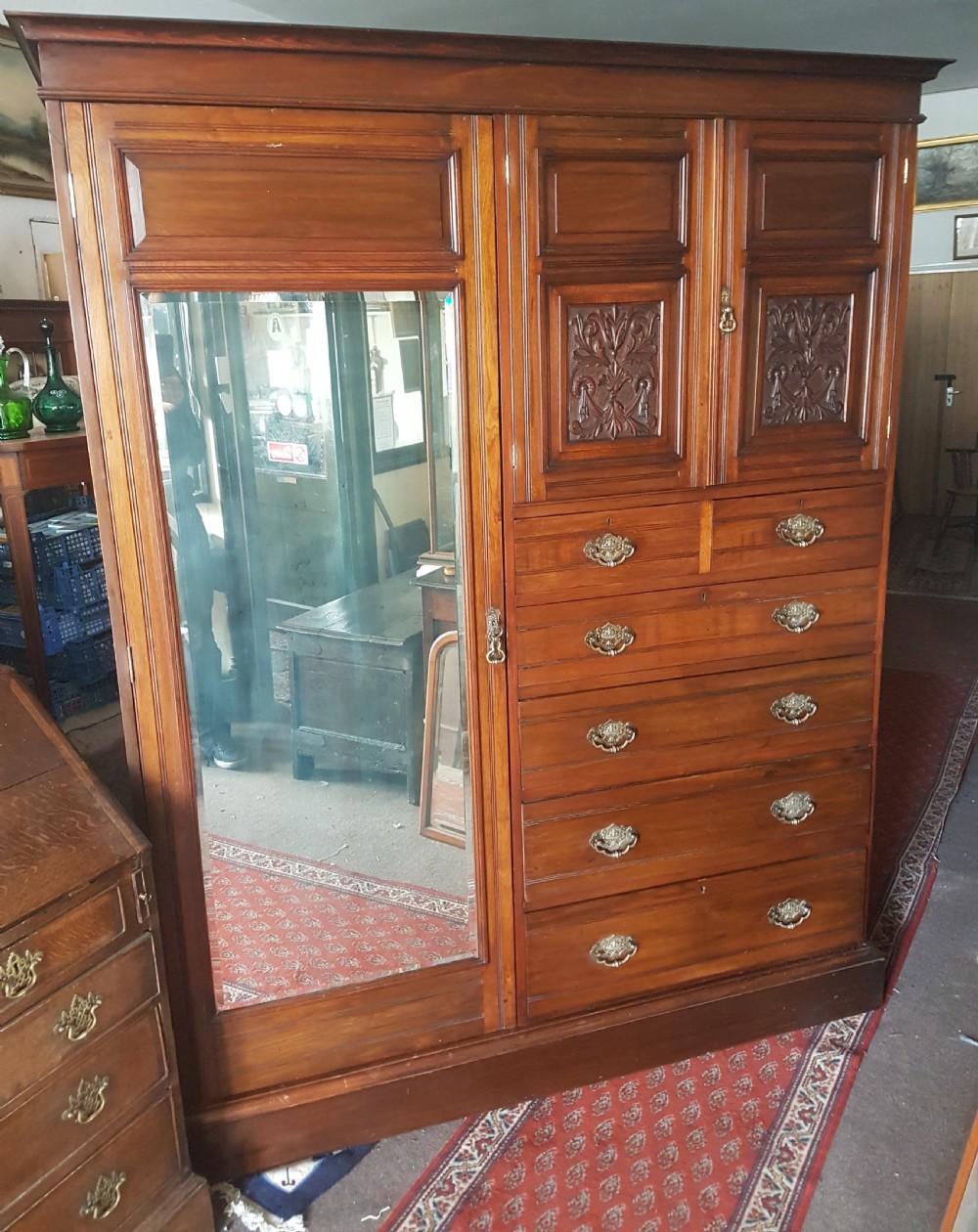 ANTIQUE WALNUT WARDROBE 