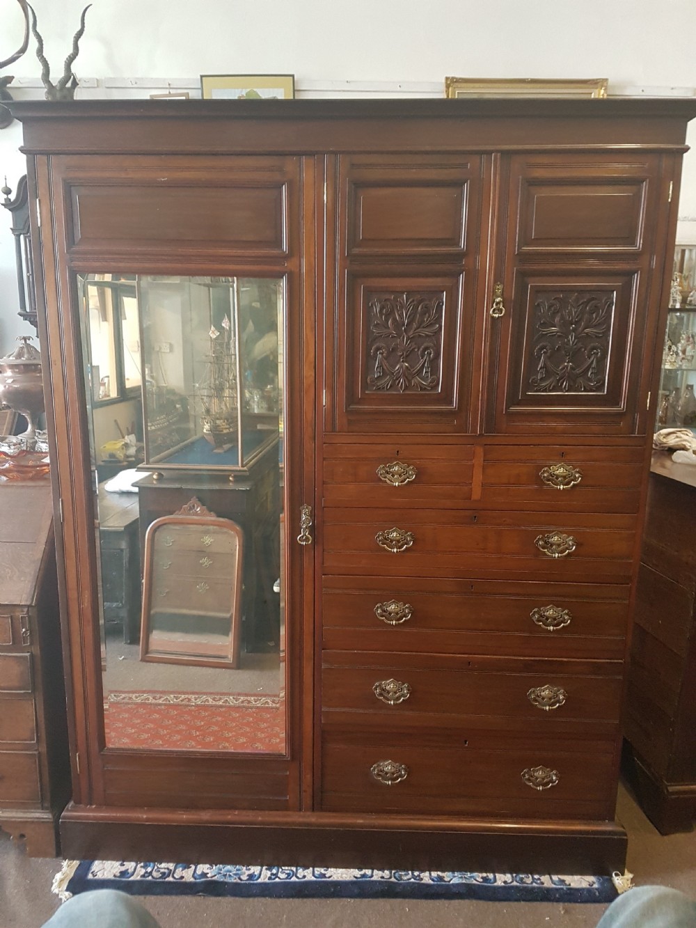 ANTIQUE WALNUT WARDROBE  View II