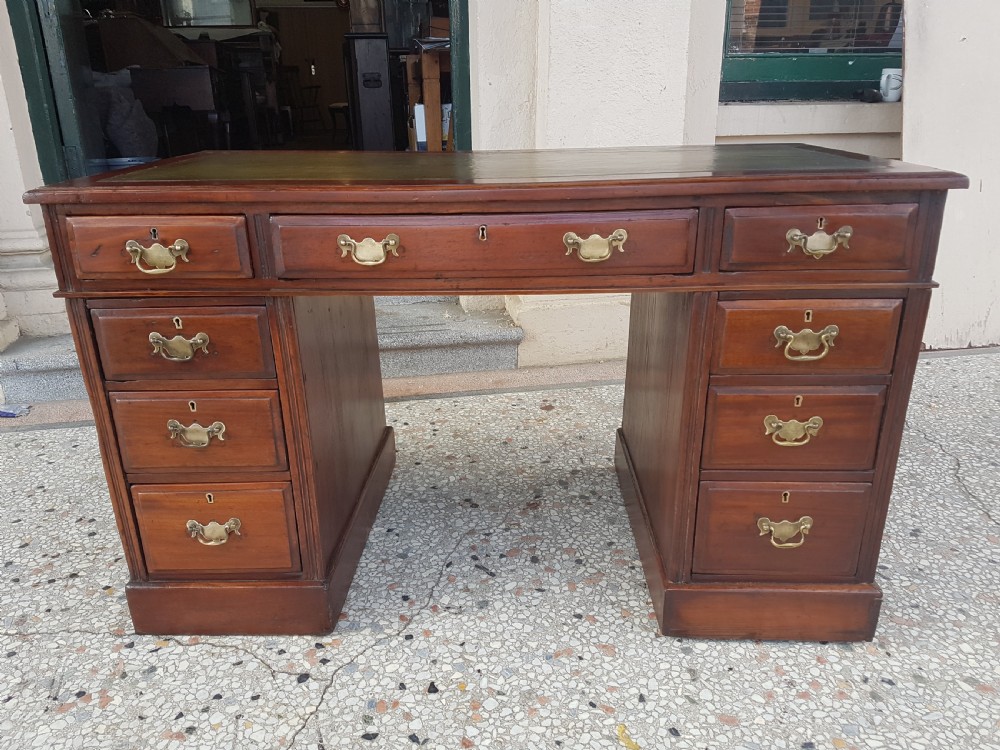 Edwardian pedestal desk  View II