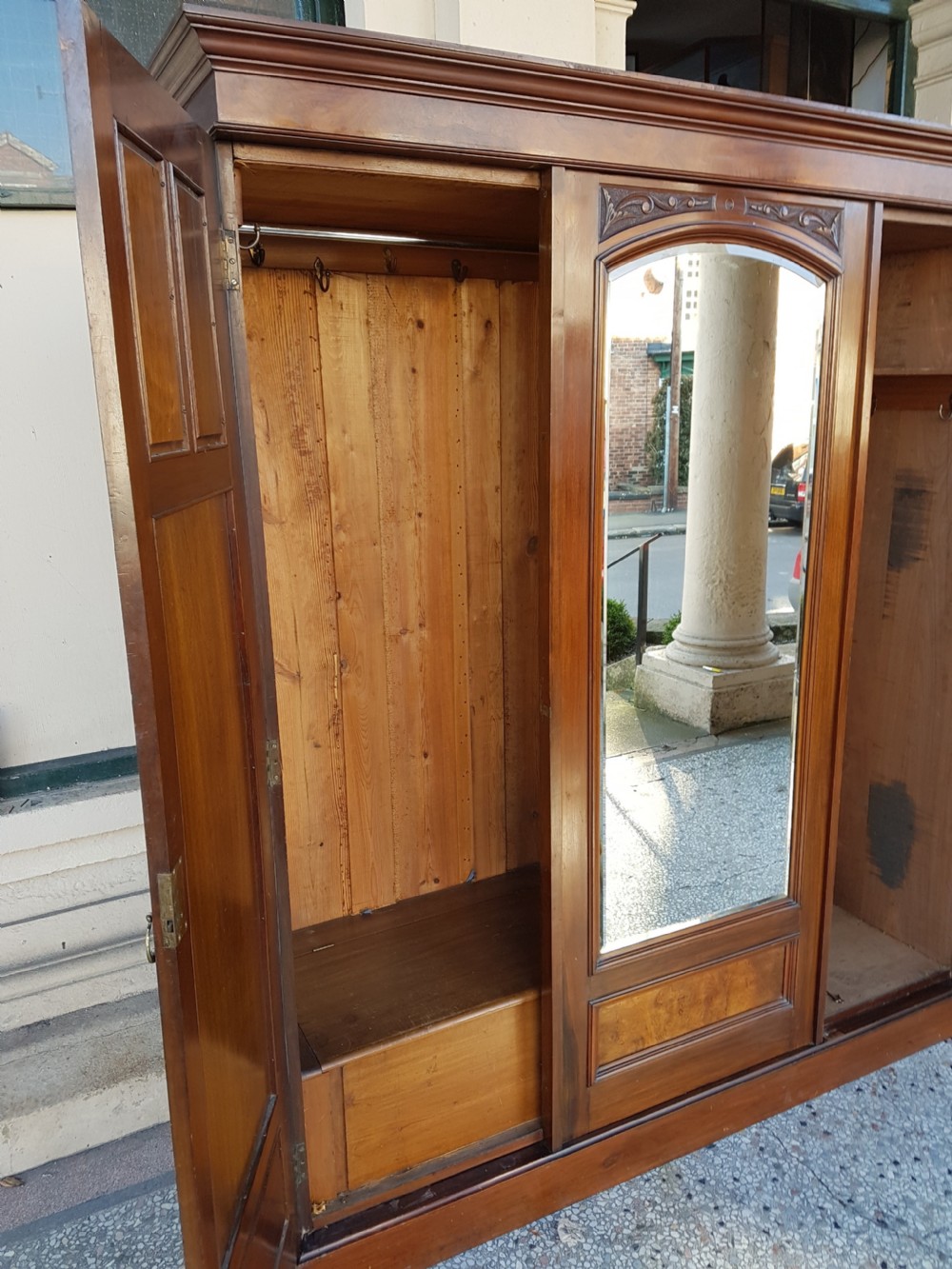 ANTIQUE  WALNUT WARDROBE  View V