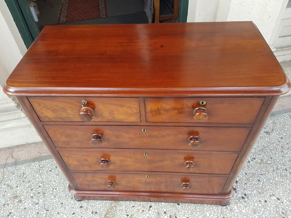 ANTIQUE MAHOGANY CHEST OF DRAWERS  View II