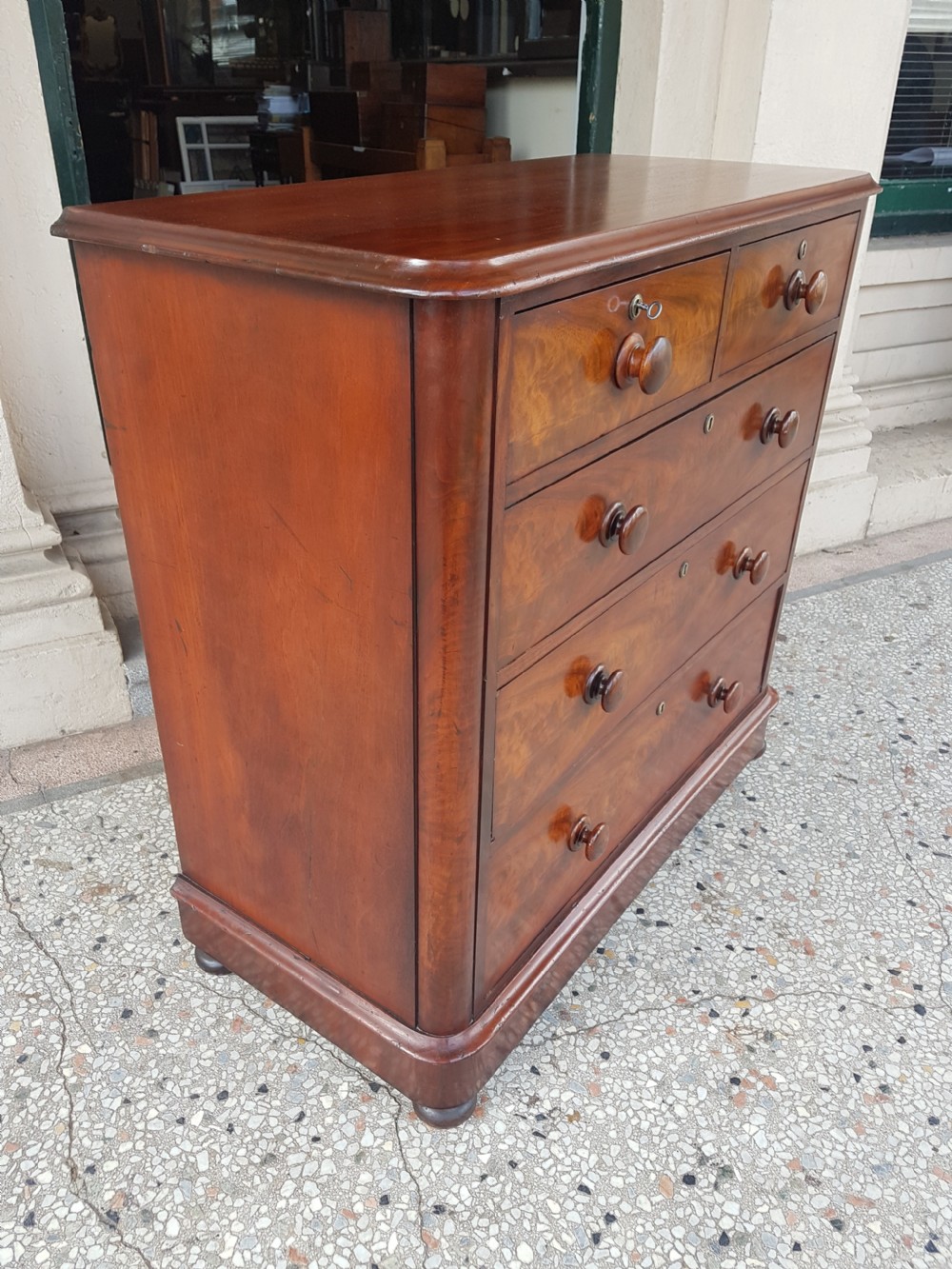 ANTIQUE MAHOGANY CHEST OF DRAWERS  View IV