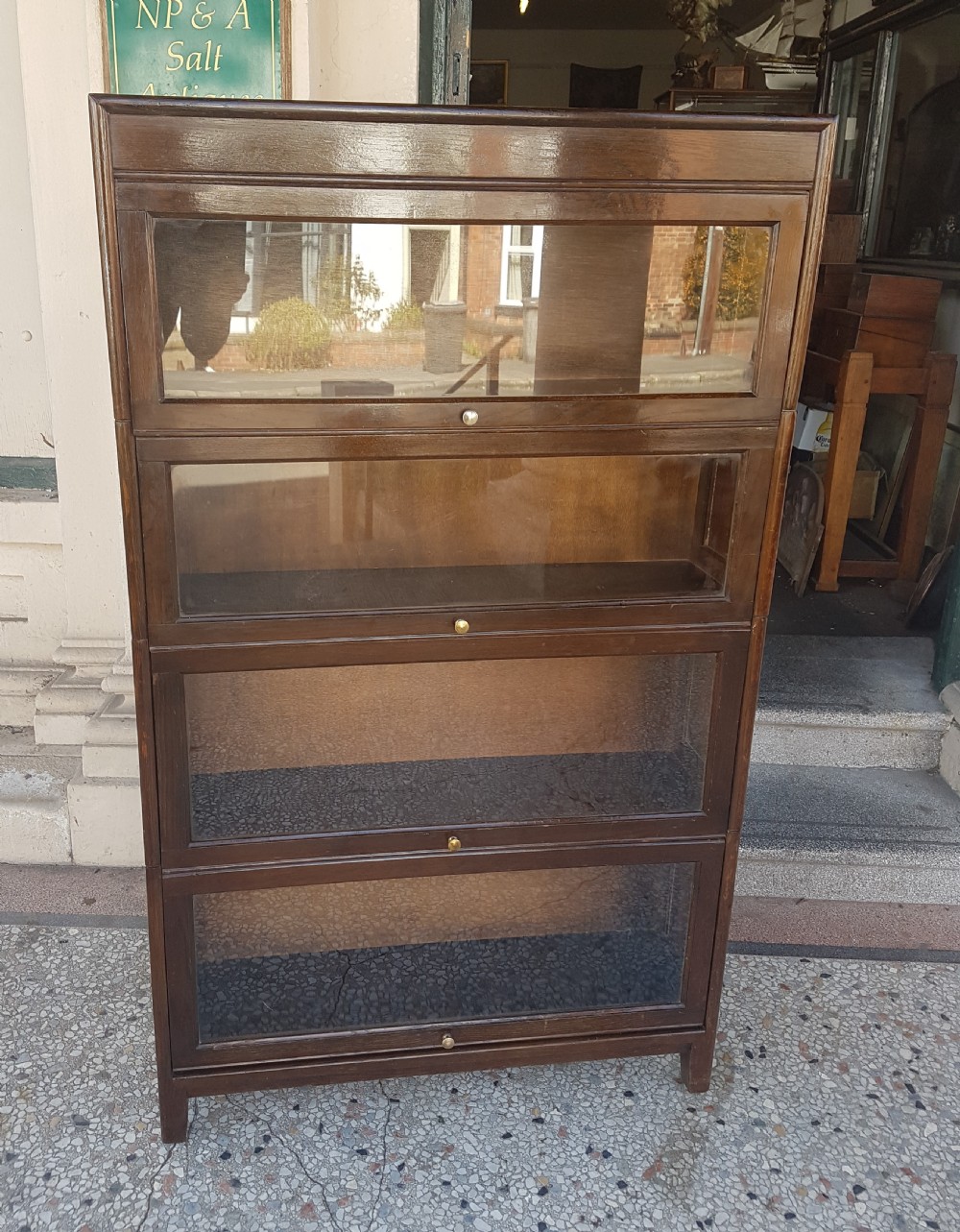 ANTIQUE OAK STACKING BOOKCASE 
