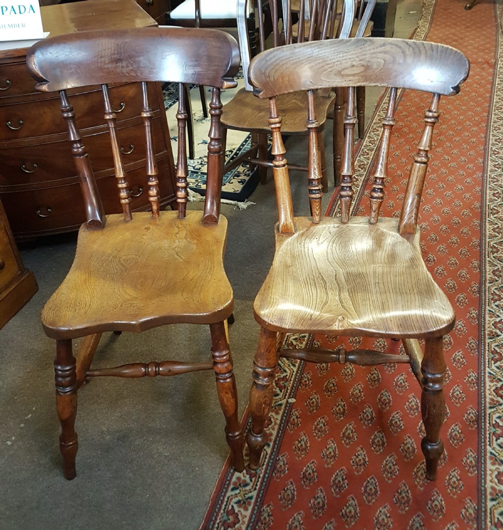   TWO VICTORIAN KITCHEN CHAIRS 