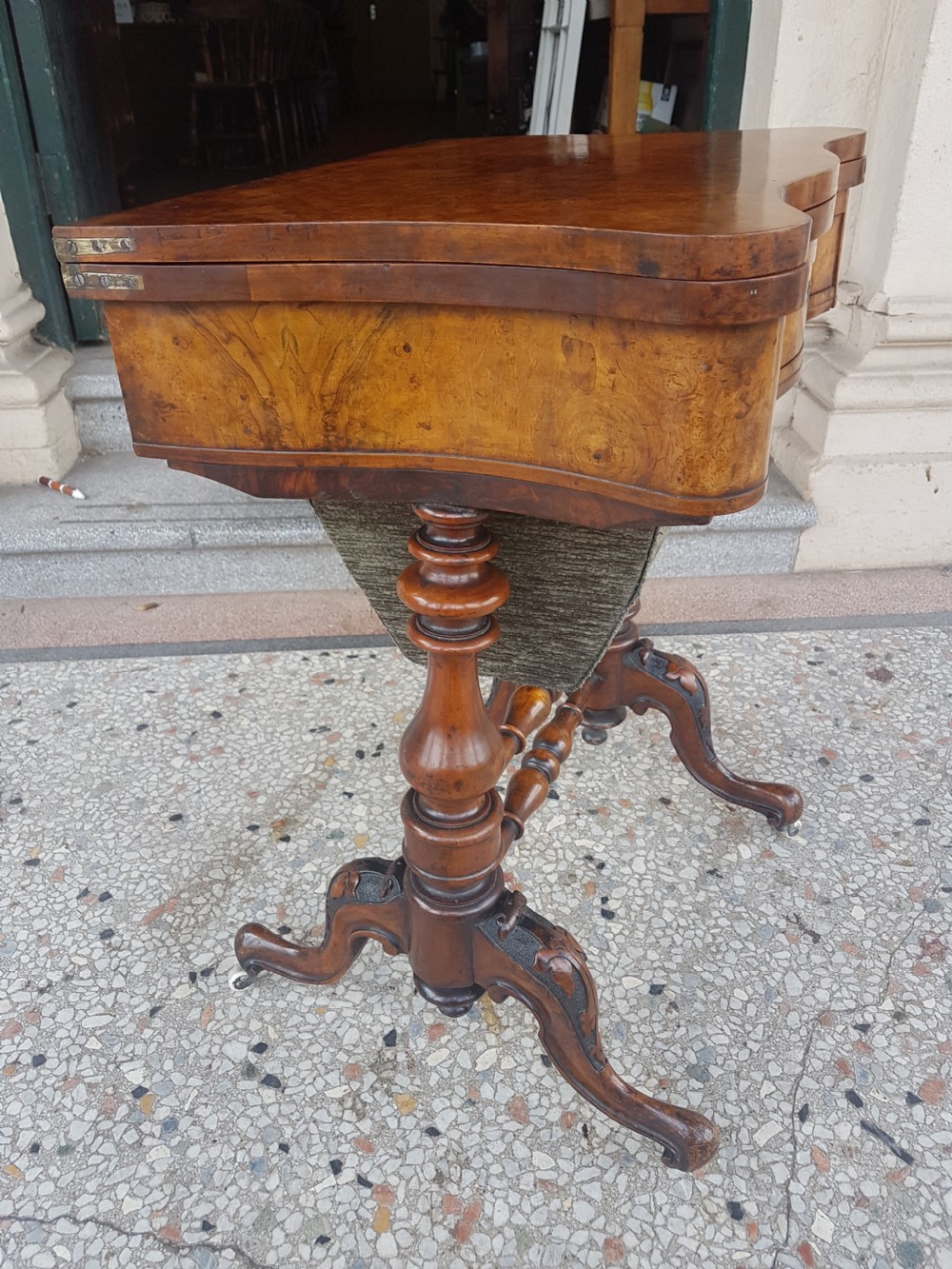 VICTORIAN WALNUT GAMES / WORK TABLE View III
