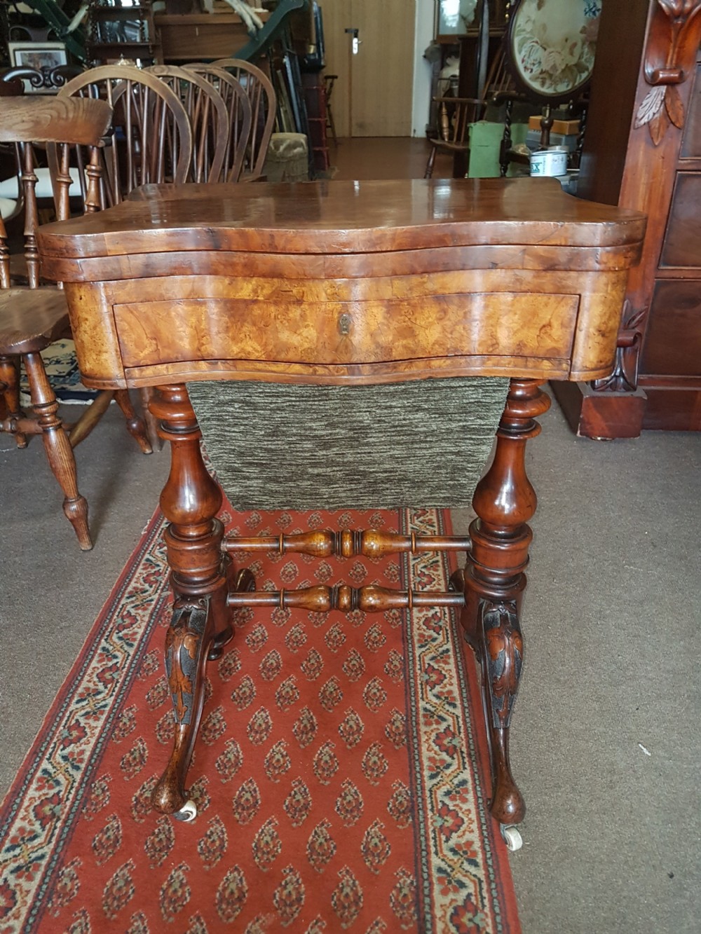 VICTORIAN WALNUT GAMES / WORK TABLE View IV
