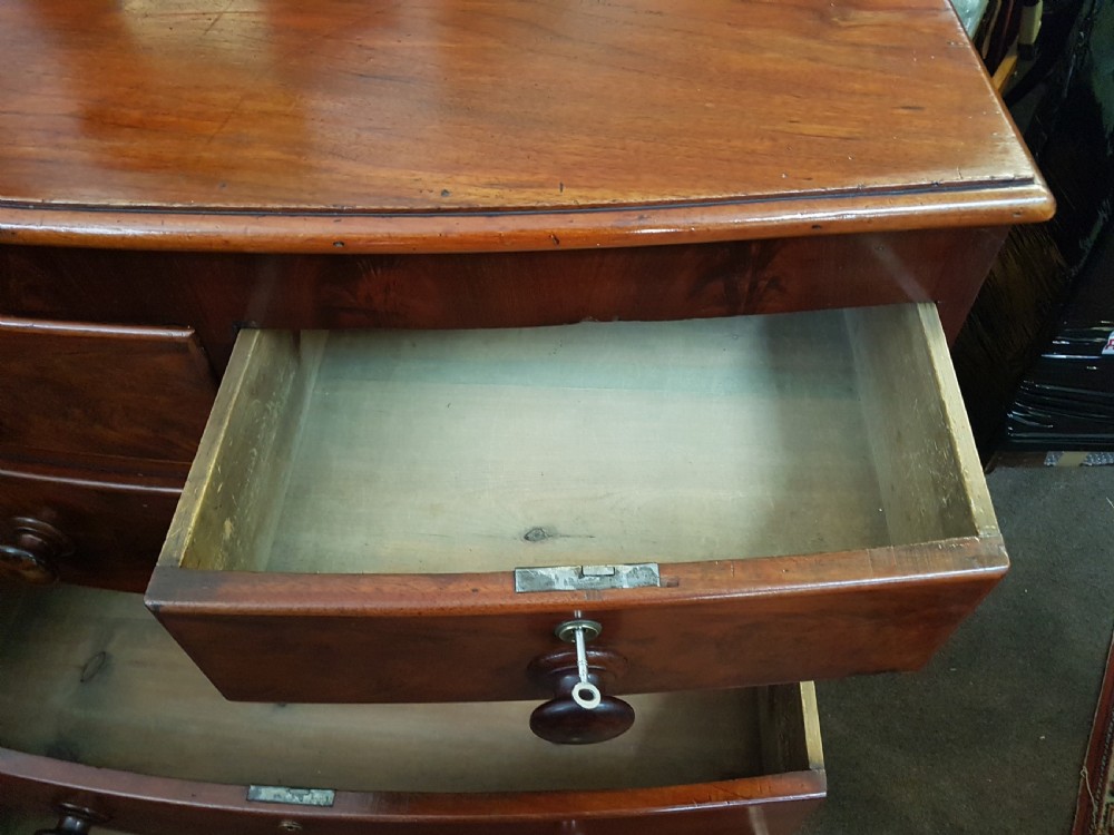 ANTIQUE BOW FRONTED CHEST OF DRAWERS  View IV