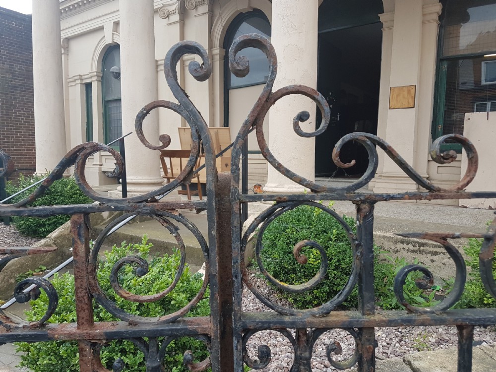 PAIR OF ANTIQUE WROUGHT IRON GATES  View III