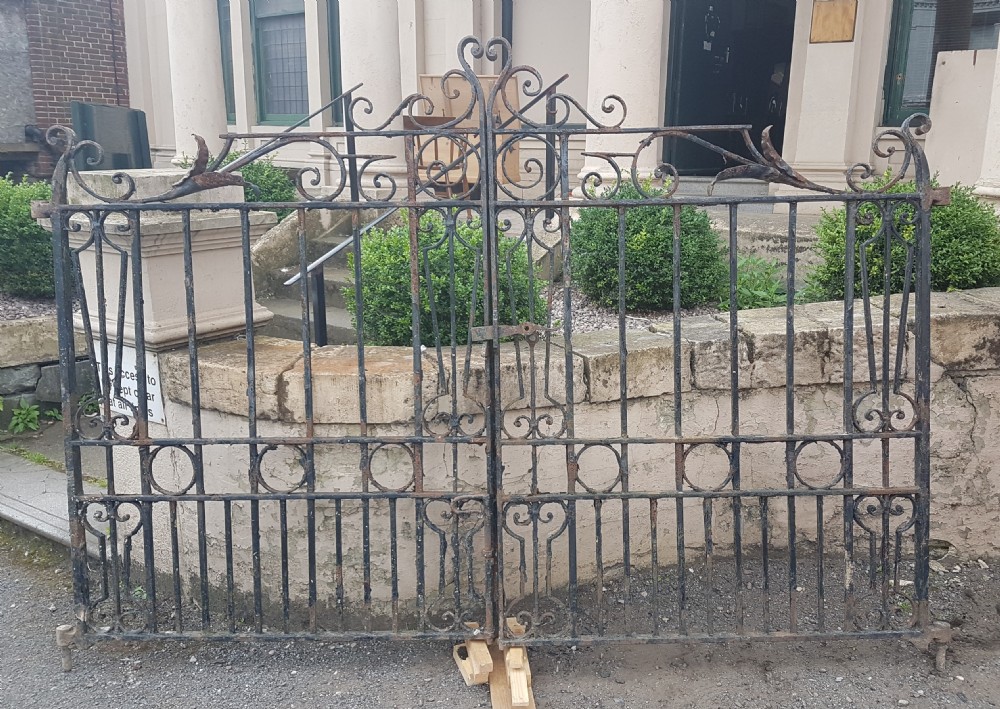 PAIR OF ANTIQUE WROUGHT IRON GATES 
