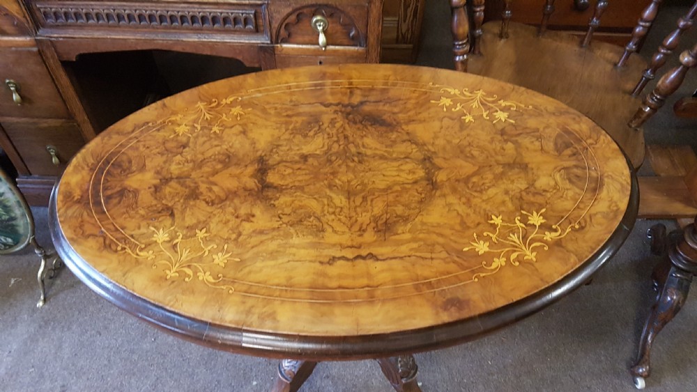  OVAL BURR WALNUT TABLE   View III