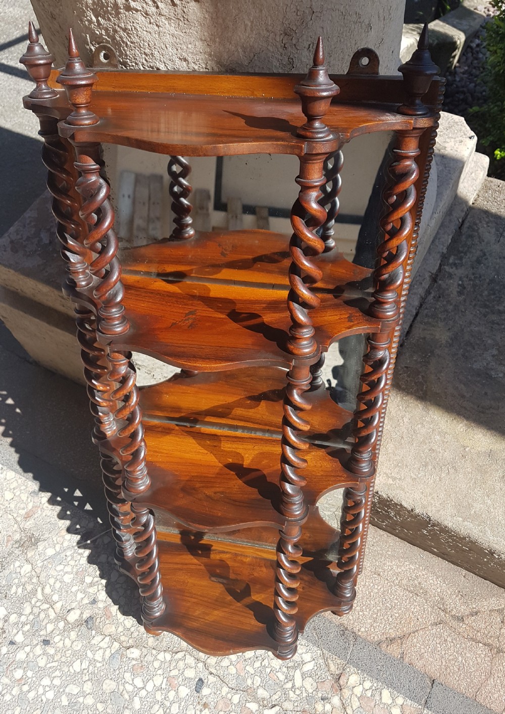 ANTIQUE ROSEWOOD  MIRROR /SHELVES  View III