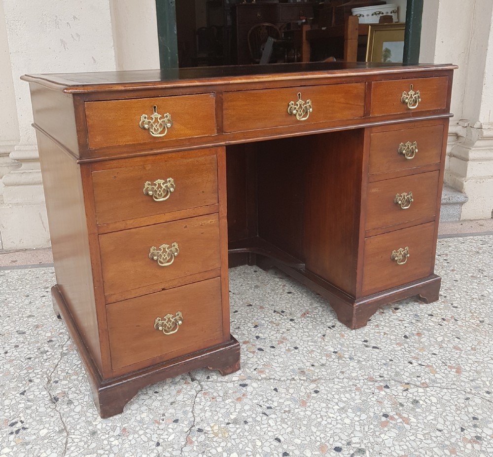 VICTORIAN  WALNUT  KNEE HOLE DESK  View II