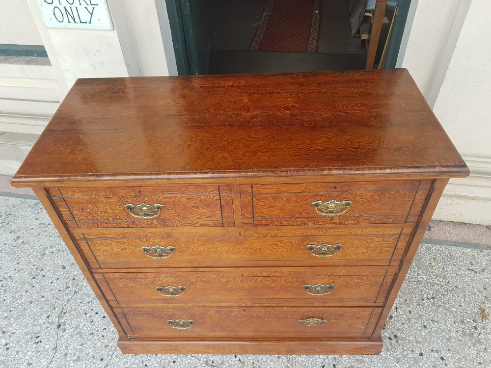  ANTIQUE PITCH PINE  CHEST OF DRAWERS  View VIII