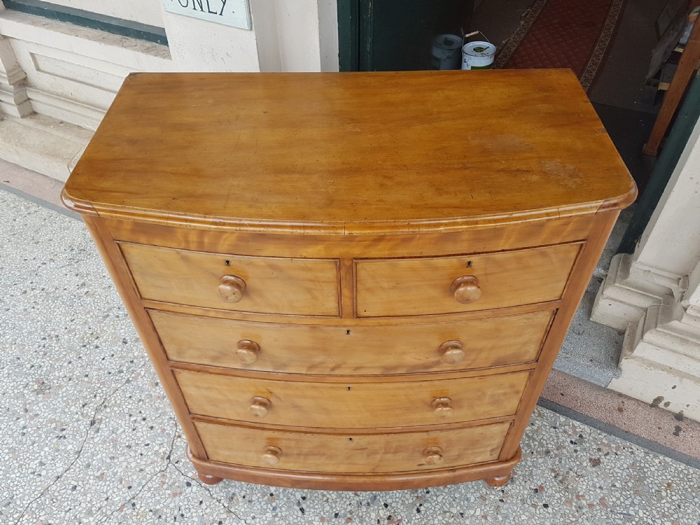 ANTIQUE SATIN BIRCH CHESTOF DRAWERS View V
