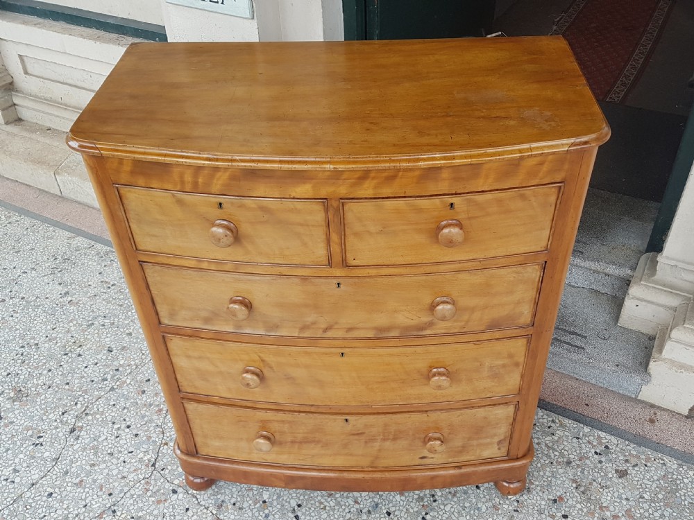 ANTIQUE SATIN BIRCH CHESTOF DRAWERS View VI