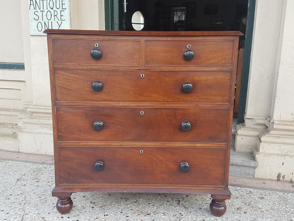  ANTIQUE MAHOGANY CHEST OF DRAWERS  View V