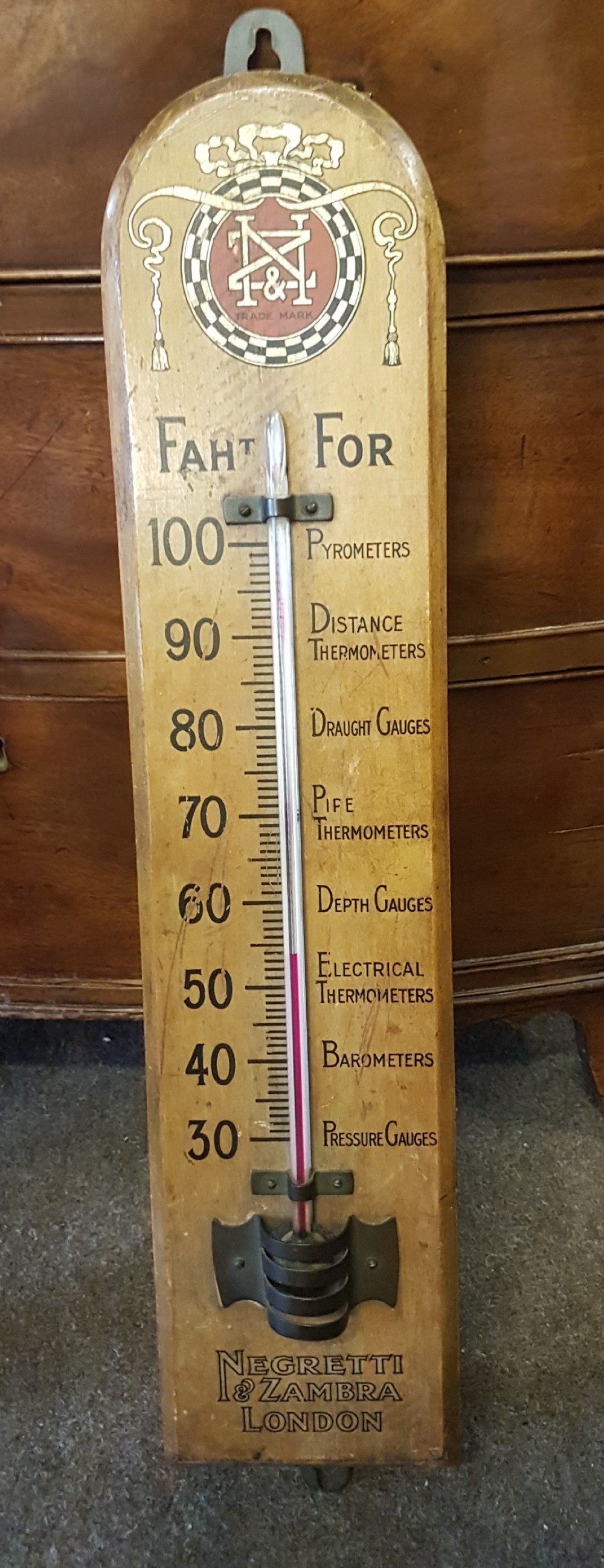 ANTIQUE ADVERTISING THERMOMEMETER 