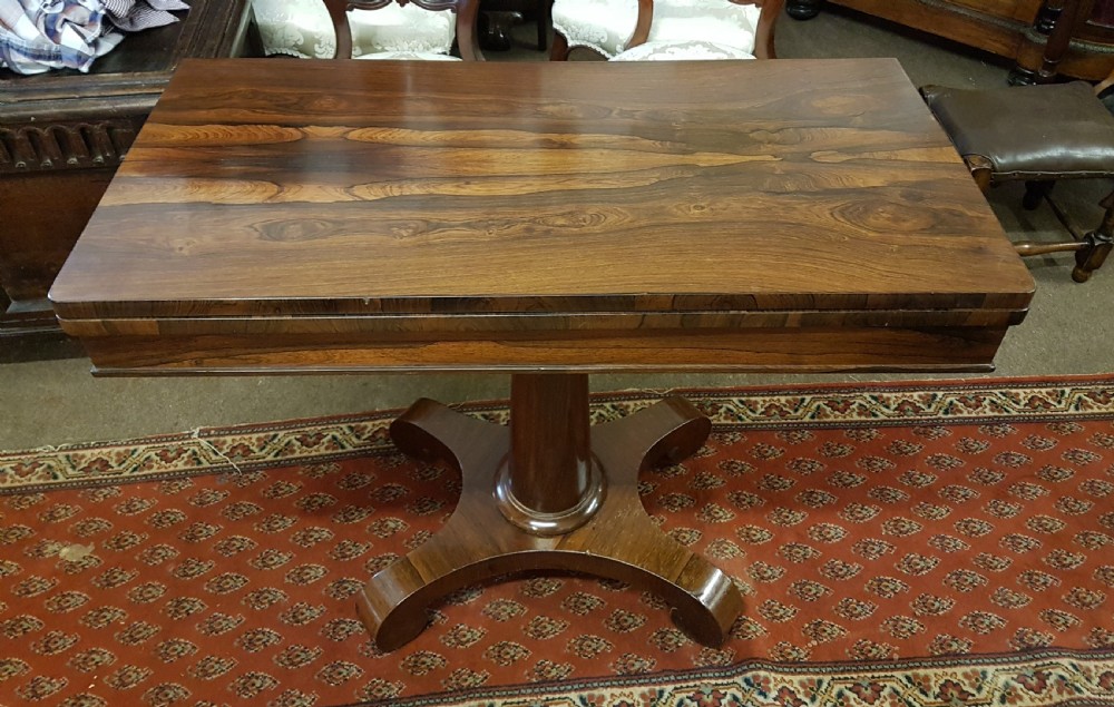 ANTIQUE ROSEWOOD  CARD TABLE 