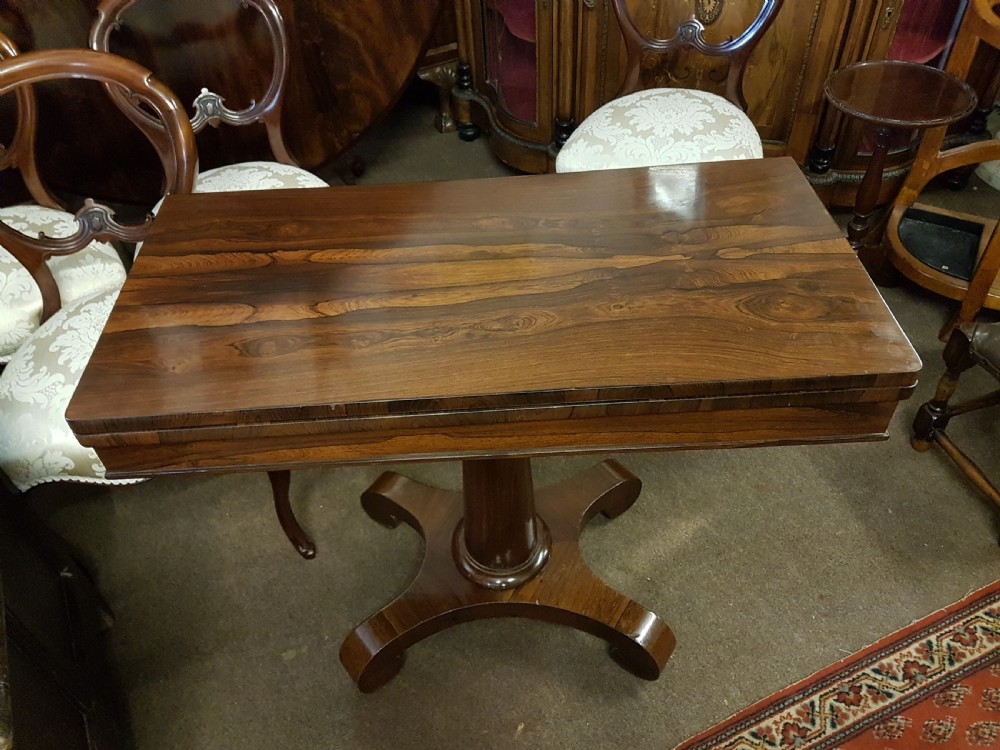 ANTIQUE ROSEWOOD  CARD TABLE  View II