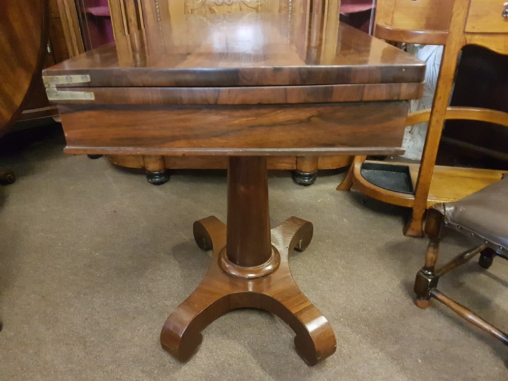 ANTIQUE ROSEWOOD  CARD TABLE  View V