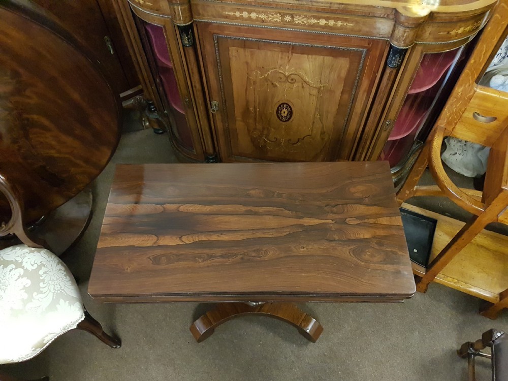 ANTIQUE ROSEWOOD  CARD TABLE  View X