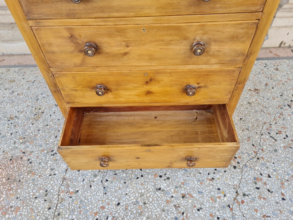 LARGE ANTIQUE PINE CHEST OF DRAWERS  View VII