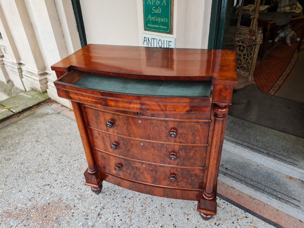  ANTIQUE BOW FRONTED  CHEST OF DRAWERS  View III