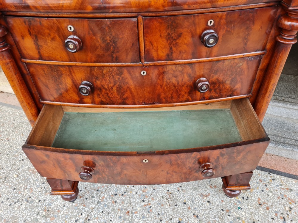  ANTIQUE BOW FRONTED  CHEST OF DRAWERS  View VII