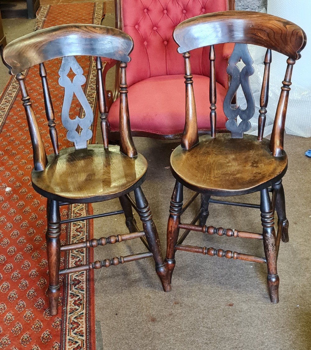  PAIR OF VICTORIAN WELSH  KITCHEN CHAIRS  View VI