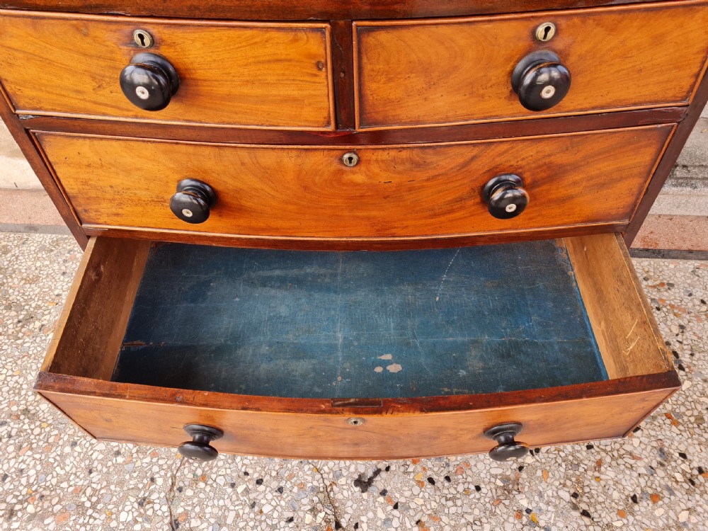 ANTIQUE BOW FRONTED CHEST OF DRAWERS  View VIII