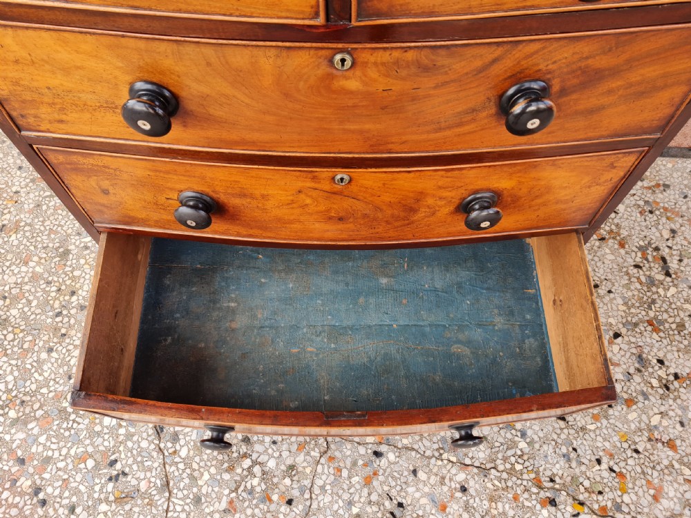 ANTIQUE BOW FRONTED CHEST OF DRAWERS  View IX