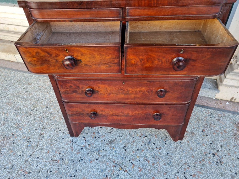 ANTIQUE MAHOGANY CHEST OF DRAWERS  View V