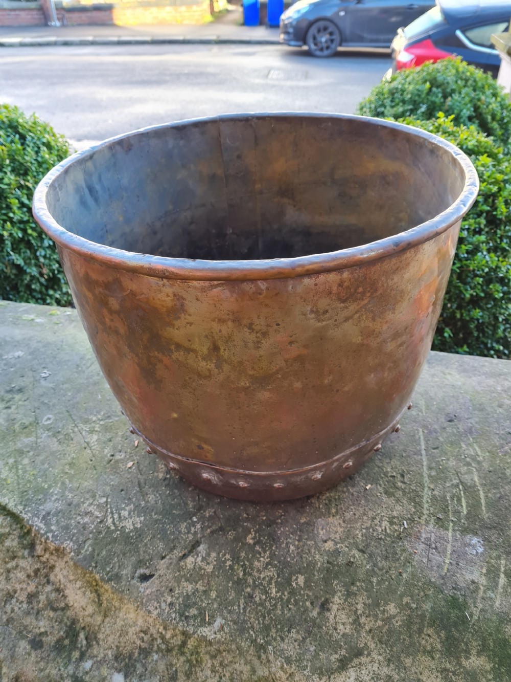  VICTORIAN COPPER PLANTER / LOG BIN 