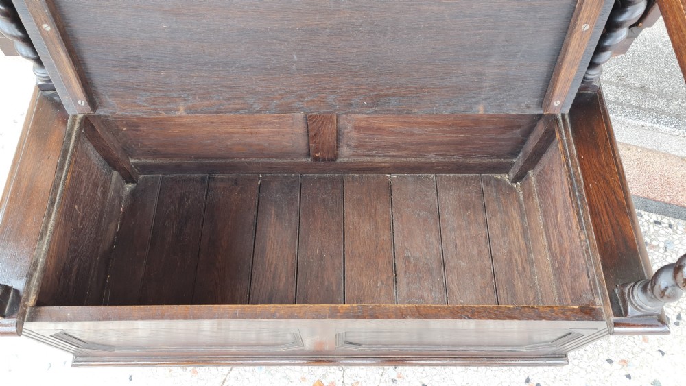 ANTIQUE OAK MONKS BENCH  View VI