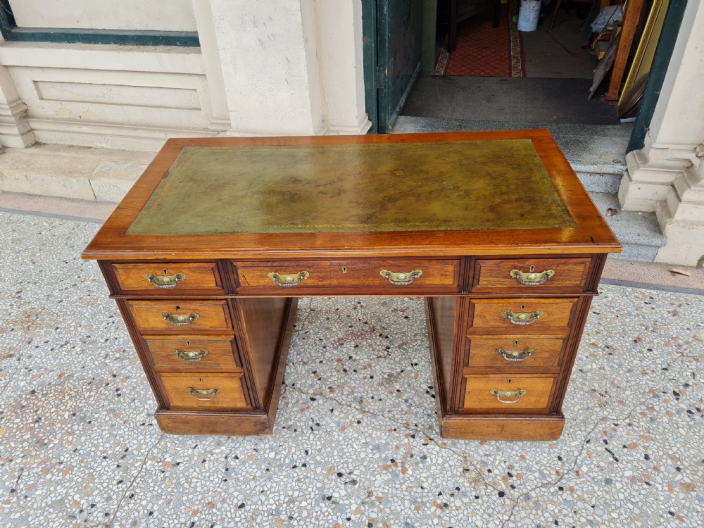 ANTIQUE WALNUT  PEDESTAL DESK  View II