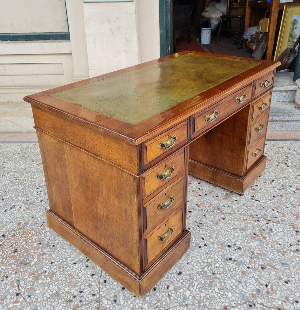ANTIQUE WALNUT  PEDESTAL DESK  View IV
