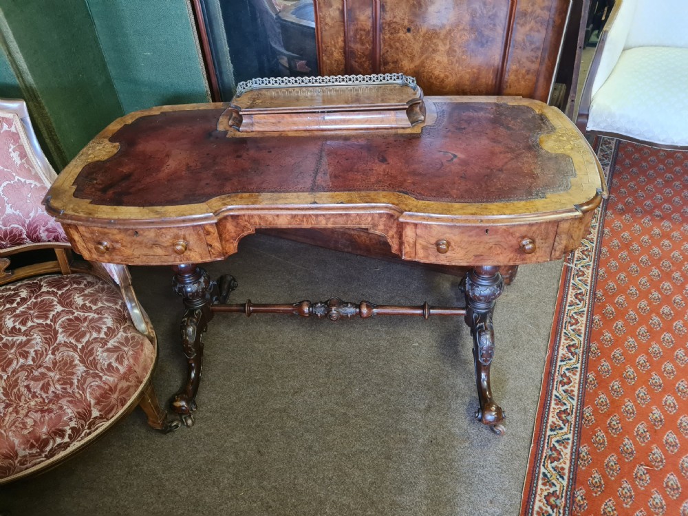 BURR WALNUT WRITING DESK 