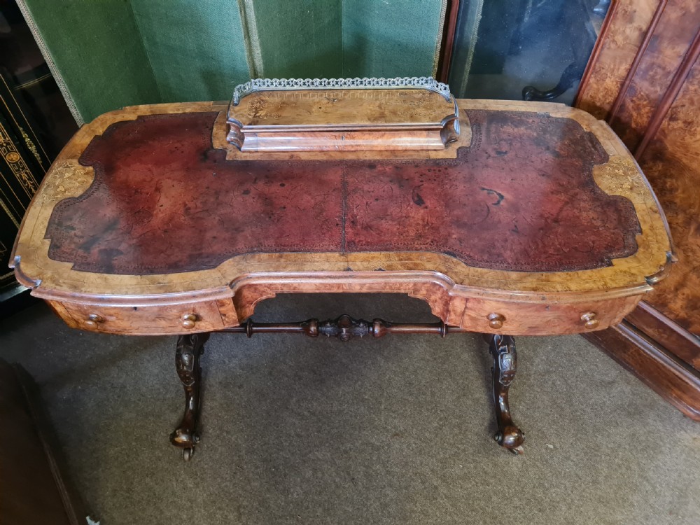 BURR WALNUT WRITING DESK  View IV