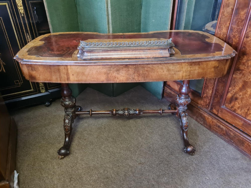 BURR WALNUT WRITING DESK  View VI