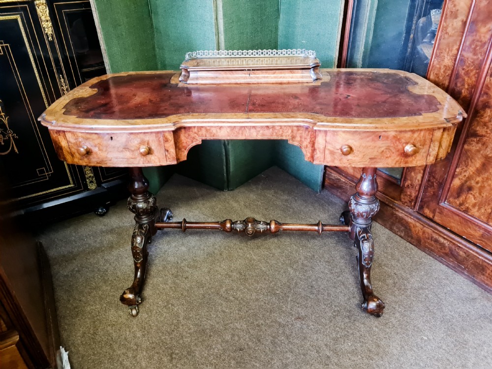 BURR WALNUT WRITING DESK  View XII