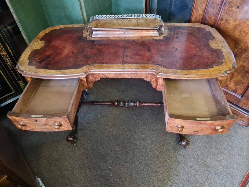 BURR WALNUT WRITING DESK  View XIV