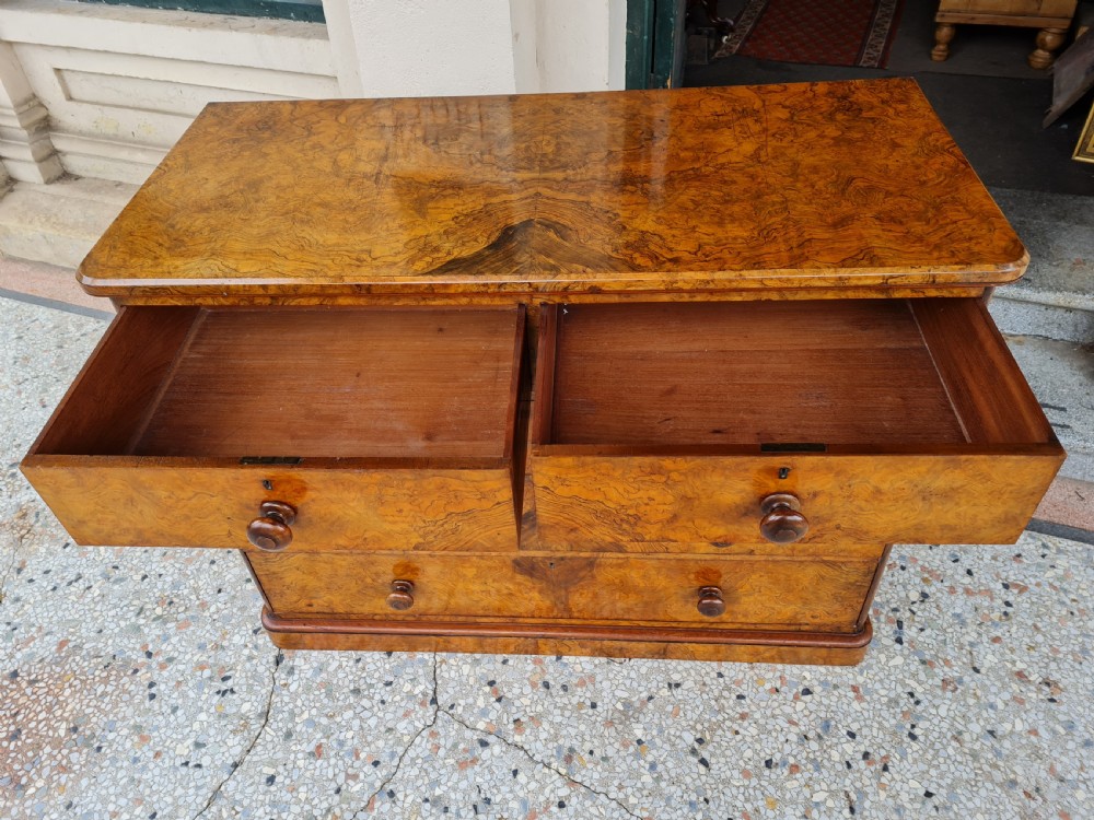 ANTIQUE BURR WALNUT CHEST OF DRAWERS View III