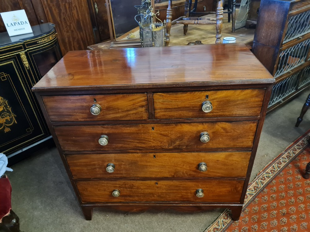 ANTIQUE MAHOGANY CHEST OF DRAWERS  View II