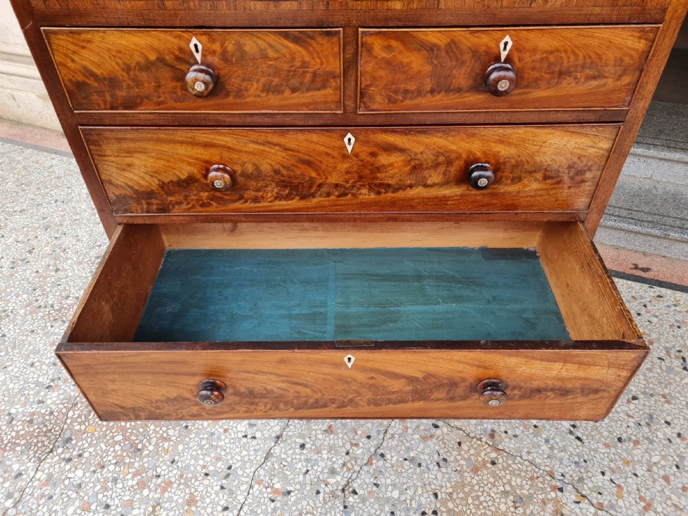 ANTIQUE MAHOGANY CHEST OF DRAWERS  View V