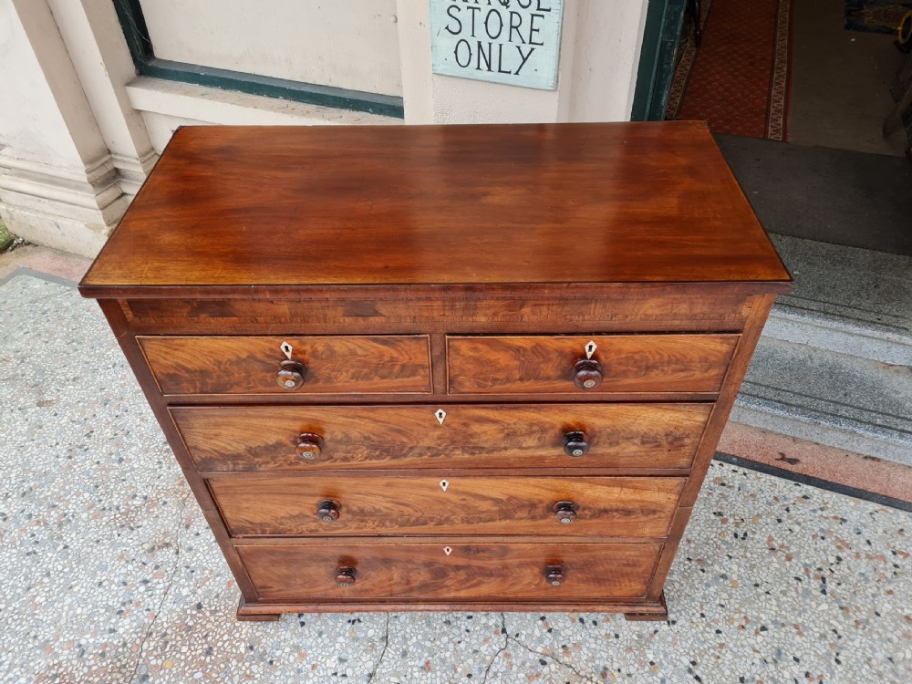 ANTIQUE MAHOGANY CHEST OF DRAWERS  View VIII