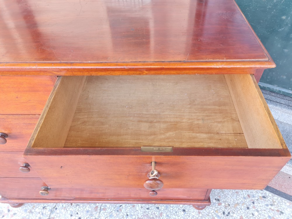 LARGE VICTORIAN MAHOGANY CHEST OF DRAWERS  View V